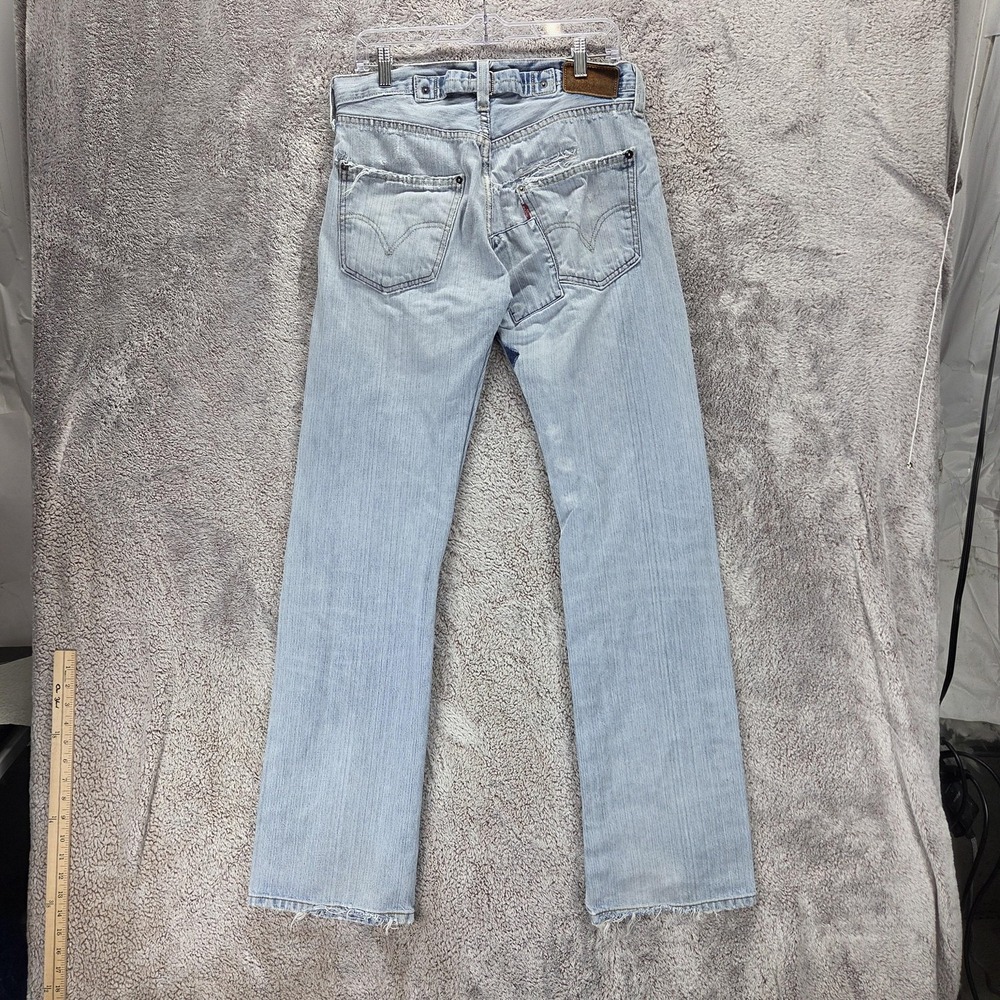 Vintage Levis Engineered Jeans Mens 30x34 Blue Light Wash Buckle Back Button Fly